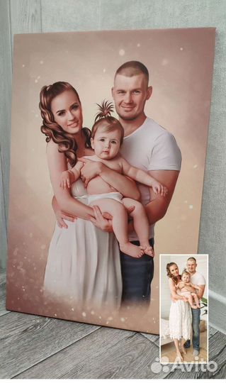 Арт портрет по фото/ печать на холсте/дрим арт