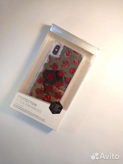 Чехол на iPhone x с переливающимеся блёстками