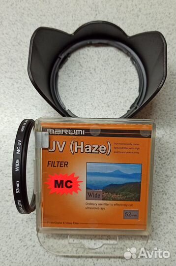 Бленда Nikon 55мм Светофильтр Marumi Uv Haze 52мм