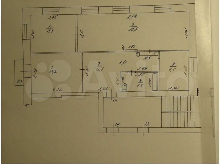 3-к. квартира, 76,2 м², 3/3 эт.