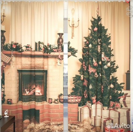 Комплект новогодних фотоштор