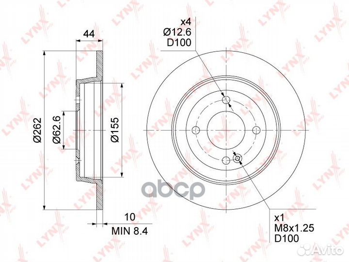 Диск тормозной зад Hyundai Solaris 10-16