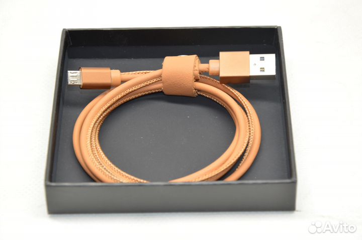 Кожаный кабель Bronze (Micro USB - USB) Volvo
