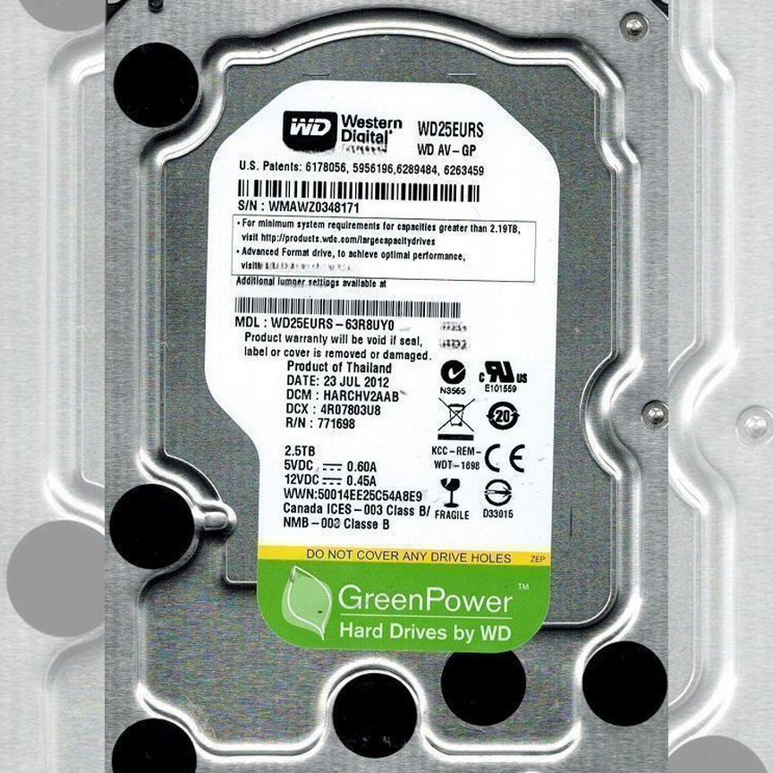 [WD25EURS] Жесткий Диск Western Digital 2,5tb Sata2 Wd25eurs