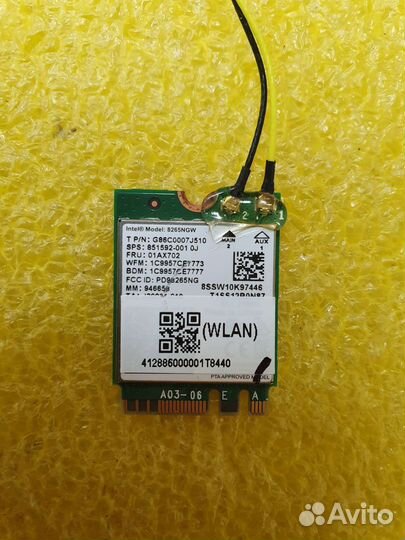 WiFi модуль. Intel Model: 8265NGW