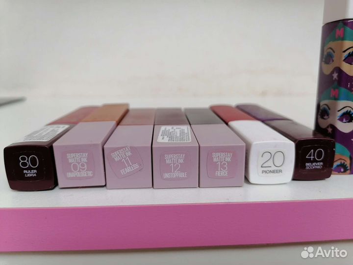 Помады Maybellin super stay matte, 10 оттенков