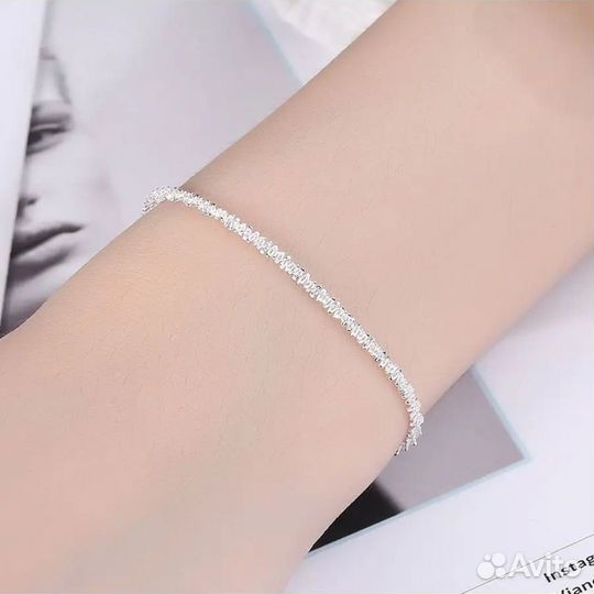 Женский регулируемый браслет из серебра 925 пробы