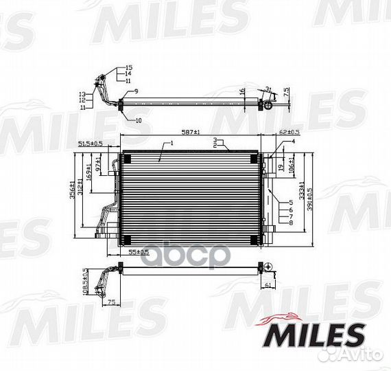 Конденсер hyundai elantra 1.6/2.0 06- accb009 M