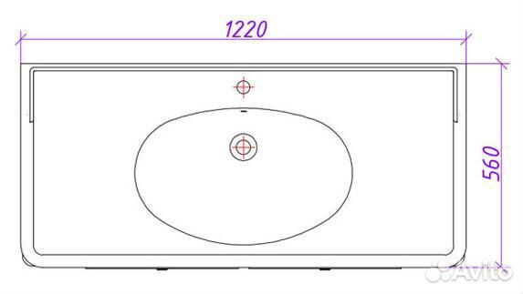 Раковина мебельная caprigo 122 белый SN1200