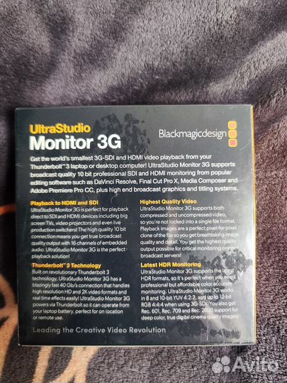 Blackmagic ultrastudio monitor 3G