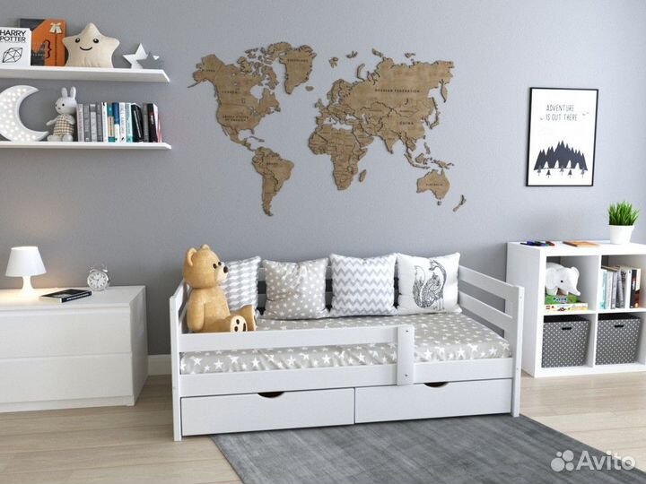 Кровать-софа эко-9 белая из дерева