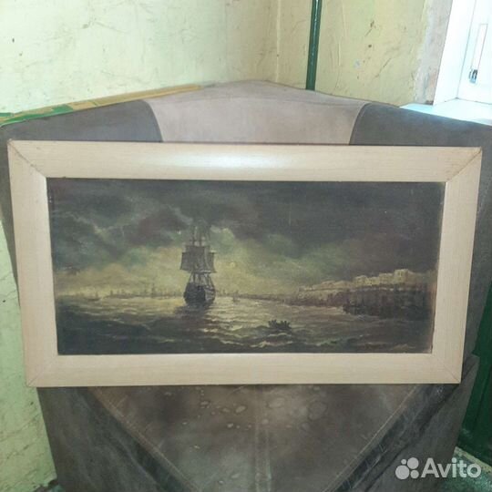 Картина маслом парусник в море