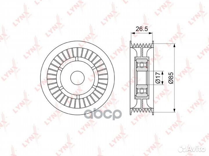 Ролик обводной приводного ремня PB7062 lynxauto