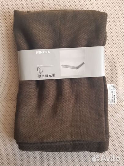 Плед коричневый Henrika (180x120) (IKEA) (Новый)