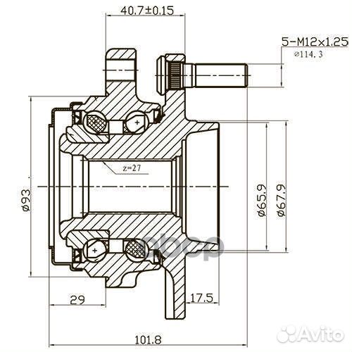 Ступица передняя перед лев Z89124R Zikmar