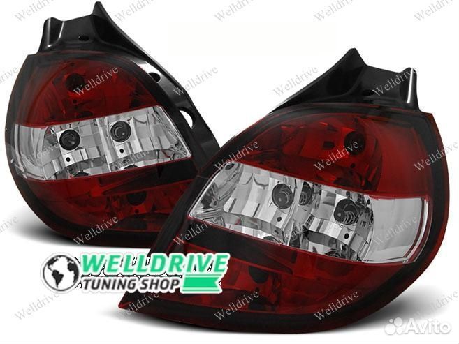 Фонари задние Renault Clio 3 05-09 красно-белые