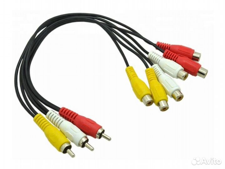 Кабель 3RCA на 6RCA с разной комбинацией пап-мам