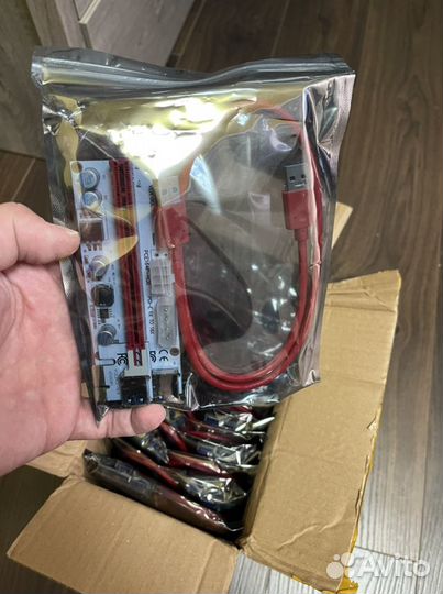 Райзер pci-e 008-s, 009-s, молекс, сата, 6pin
