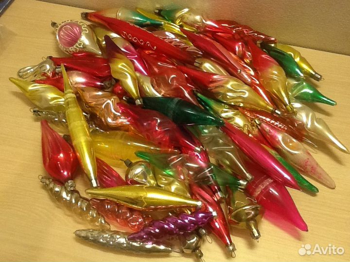 Елочные игрушки старинные сосульки СССР