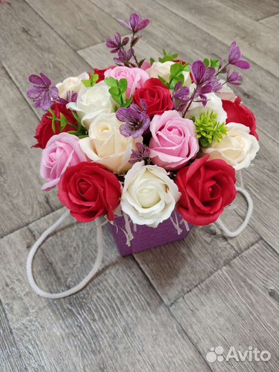 Букет цветов из мыла ручная работа