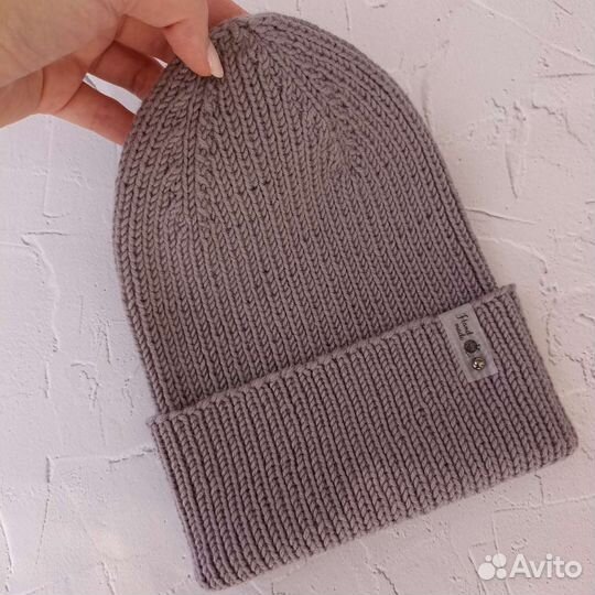 Шапка вязаная из мериносовой шерсти