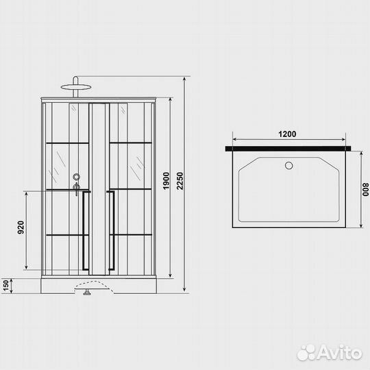 Душевая кабина Niagara Standart ST120/80/15QL/KL/B