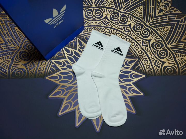 Белые носки Adidas высокие