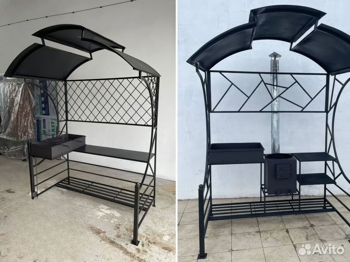 Мангал с крышей, с навесом лофт / мангальная зона