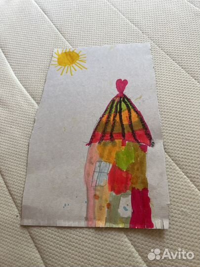 Картина фломастерами на картоне