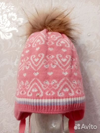 Шапка для девочки зимняя 50-52