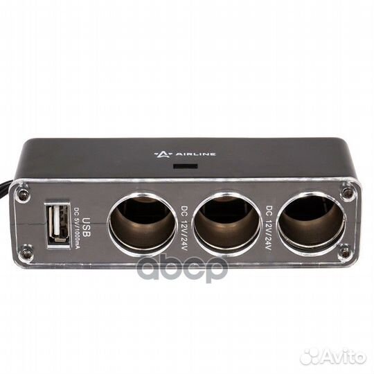 Разветвитель прикуривателя на 3 гнезда и USB 5