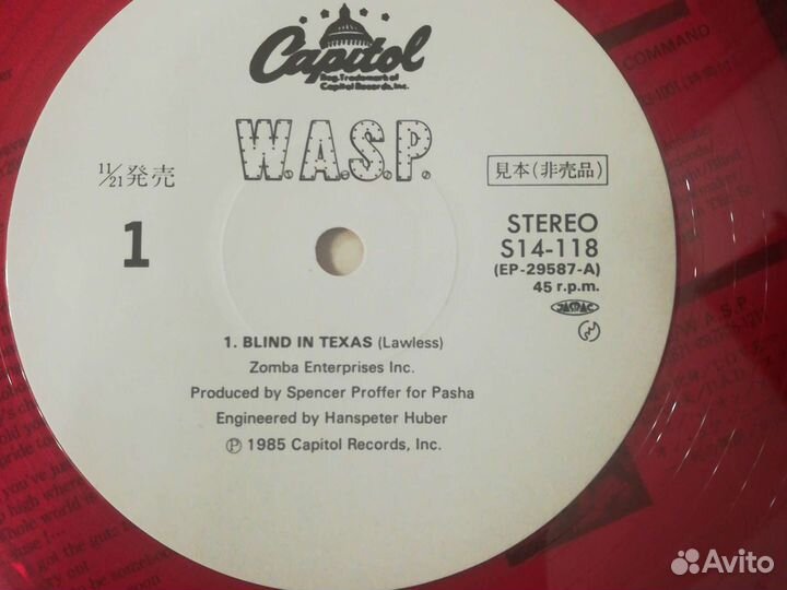 Wasp lp Blind in texas (винил)