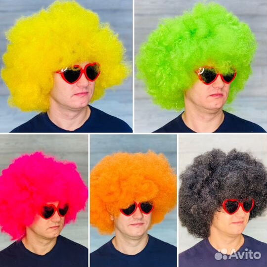 Парик клоуна, афро