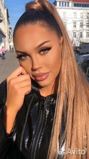 Хвост на резинке премиум, накладной хвост шиньон