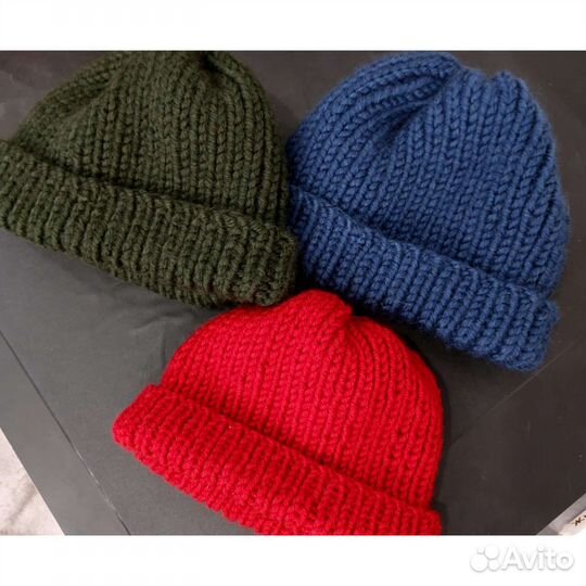 Шапка бини с отворотом