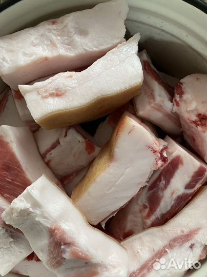 Домашнее свежее сало, соленое, копченое