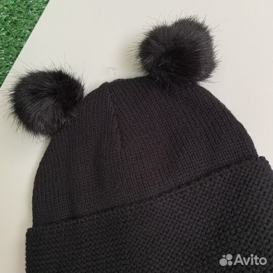 Новая шапка h&m с помпонами для девочки 62-68