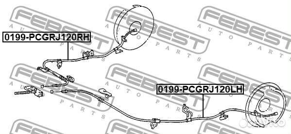 Трос ручного тормоза левый