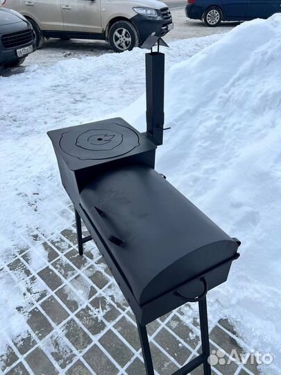 Мангал с печью под казан