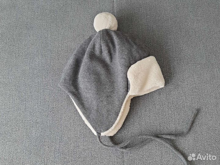 Шапка ушанка детская демисезонная на флисе 48-50