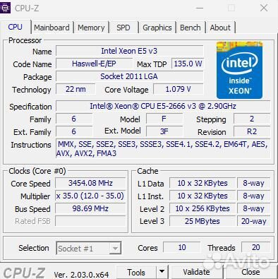 Xeon e5 2666 v3 комплект 32gb
