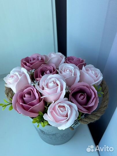 Букеты-комплименты из мыльных роз