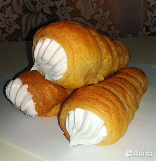 Трубочки ручной работы. Натуральный белковый крем