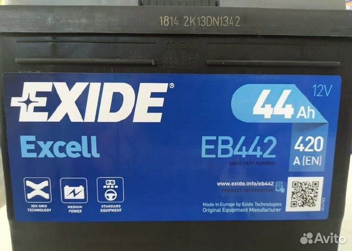 Аккумулятор Exide Excell 45 Ah 420 A EB442