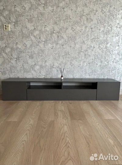Тумба под телевизор графит серый 200 см