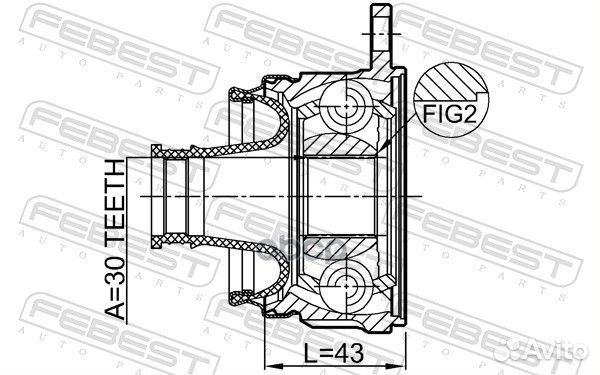 Шрус карданного вала 30x 0411-KB4SHA Febest