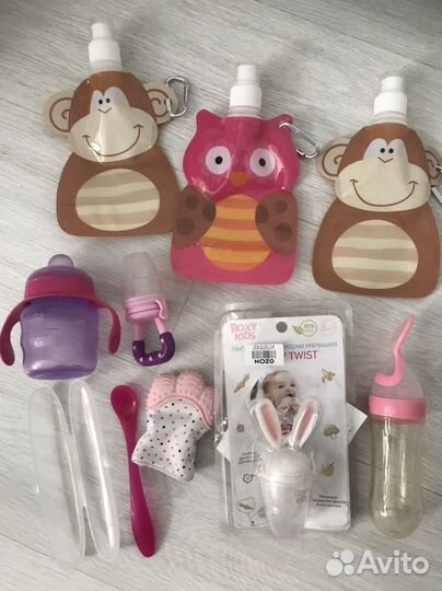 Бутылочки avent, ниблер, ложечка