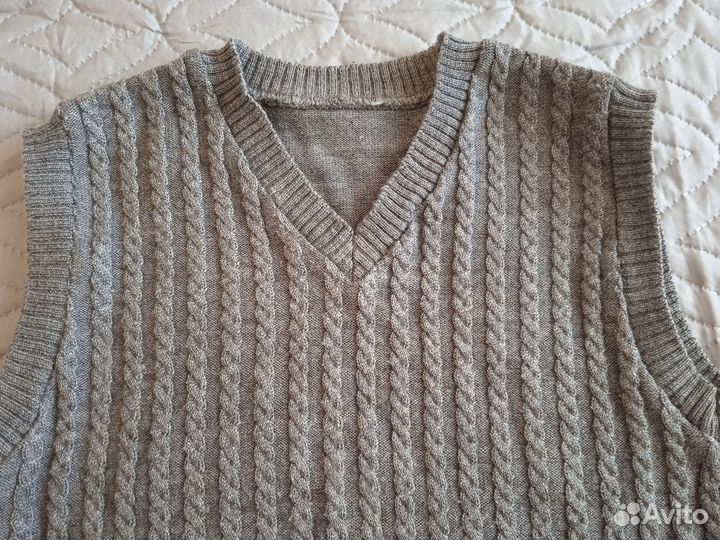 Жилет школьный серый 7-9 лет