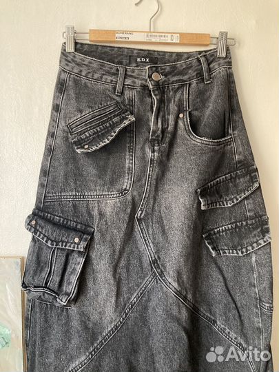 Джинсовая длинная юбка, размер М