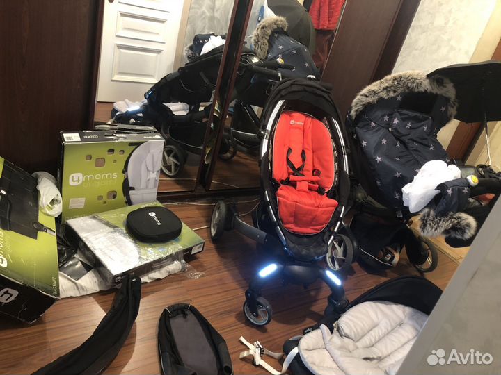 Коляска origami moms 2 в 1 с доп аксисуарами